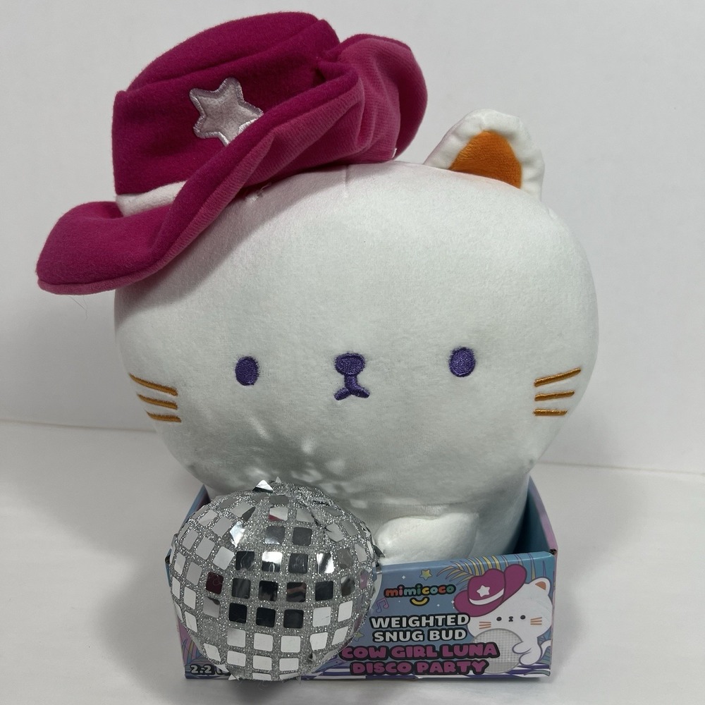 Mimicoco Cow Girl Luna Disco Party Weighted‎ Snug Bud  Plush 2.2lbs New